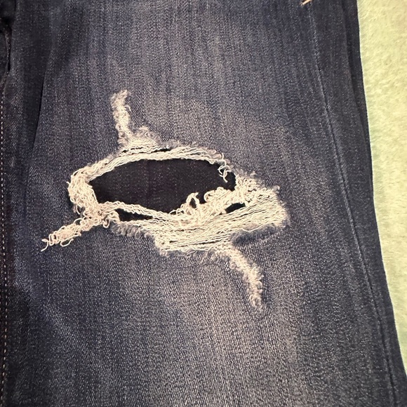 Express Dark Blue Distressed Boot cut Jeans - Picture 6 of 16